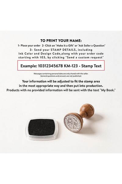 MÜHÜRCE Custom ExLibris Stamp, Personalized Bookplate Rubber Stamp, Book Stamp, Book Lover's Gift