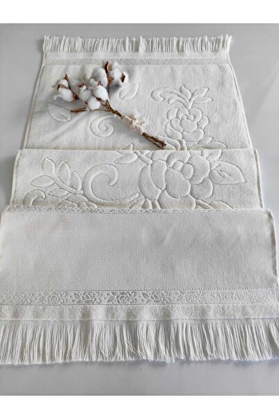 sarra 50x90cm SARRA ETAMINĂ PROSOP CU FRANȘE - CREMA