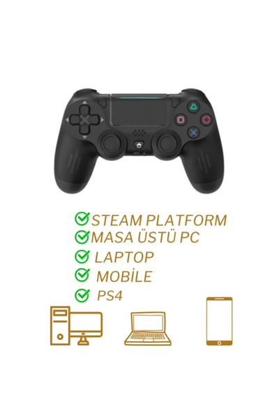 NEFFO Ps 4 Joystick Tablet Telefon Pc Uyumlu Titreşimli Oyun Kolu 2 Adet - Şarj Kablo Hediyeli