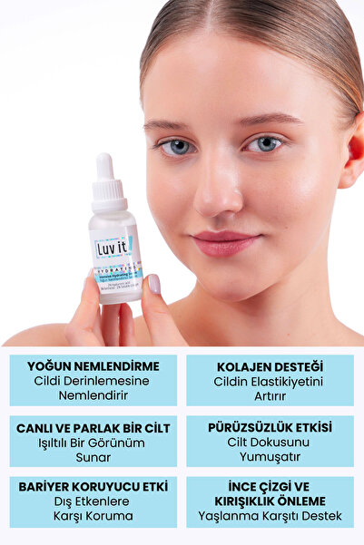 Luv it! Yoğun Nemlendirici Serum (hyaluronic Acid + Panthenol + Soluble Collagen) 30 Ml
