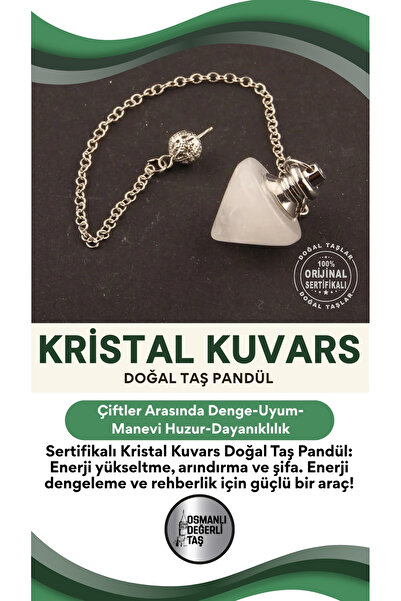 OSMANLI DEĞERLİ TAŞ Sertifikalı Kristal Kuvars Doğal Taş Pandül - S017