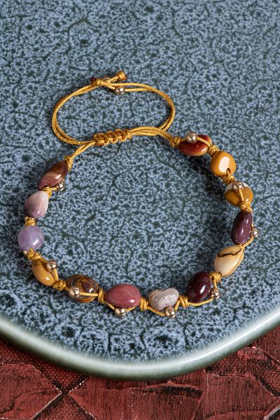 Saff Doğal Taş Certified Jasper Natural Stone Macrame Bracelet