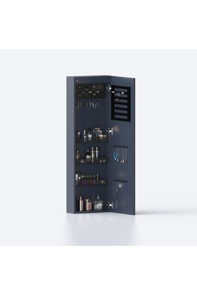 DECOBOX Paris Led Aydınlatmalı Boy Aynalı Takı Dolabı Kilitli