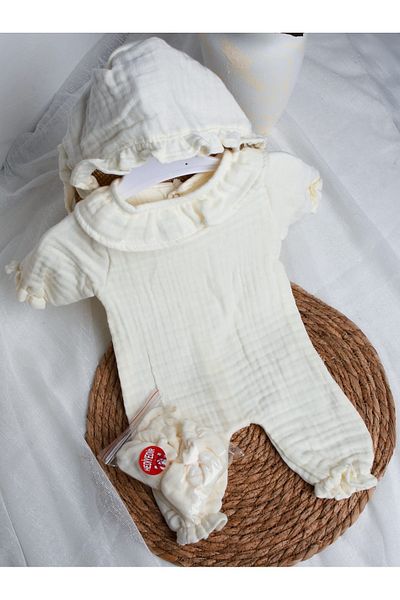 CDE Triple, Round Ruffle Collar Hospital Release Jumpsuit (Back Clip)