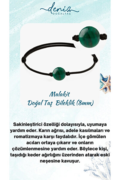 Deniz Doğal Taş سوار تانيم من حجر الملكيت الطبيعي المعتمد 8 ملم