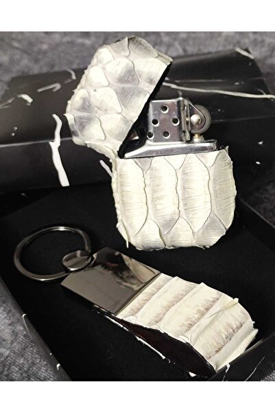 Visale Store % 100 Yılan Derisi Kişiye Özel Hediyelik Anahtarlık Benzinli Çak...