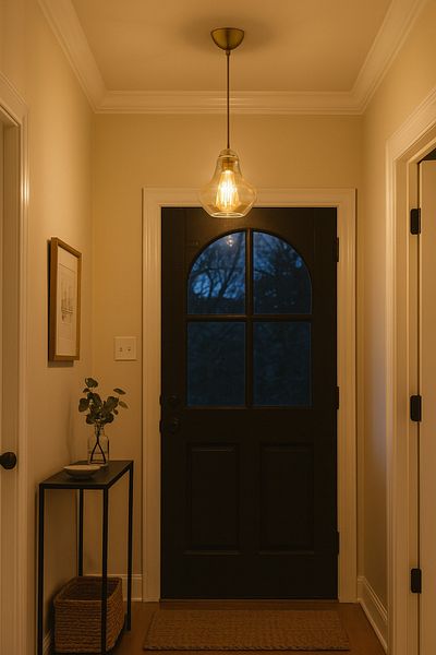 Modavize Modern Living Room Chandelier - Honey Glass Single Chandelier for Kitchen and Bedroom