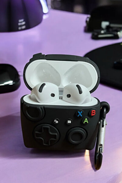 EWEC 4. Nesil Uyumlu Siyah Xbox Oyun Konsolu Figürlü Koruyucu Silikon Kulaklık Kılıfı