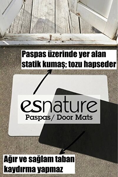 esnature Deniz Kumsal Deniz Yıldızlı Mavi Kapı Önü Paspası 45x70 Cm