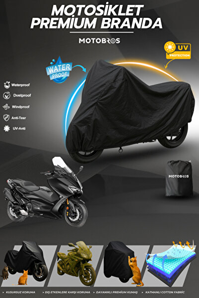 Motobros قماش القنب للدراجات النارية Yamaha Tmax أسود مقاوم للماء ومتين (أعلى...
