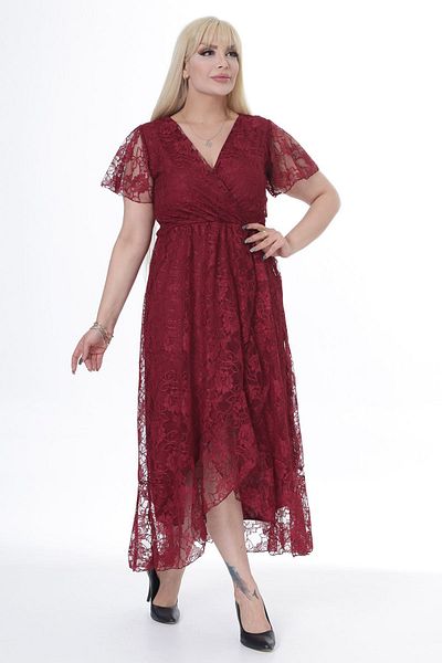 modayız Rochie din dantelă cu guler dublu mărime mare 10B-2446