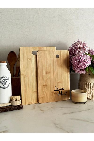 Luca Mia Bamboo 2-Piece Cutting Board 30X20Cm-32X22Cm