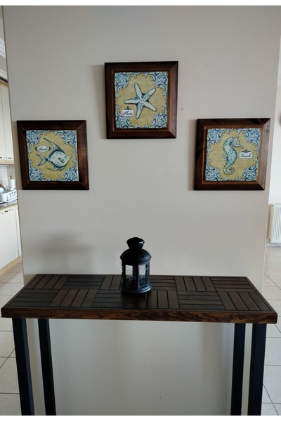 MİRRORSS Dresuar Ahşap dekor metal ayak 90 X 33 x 85