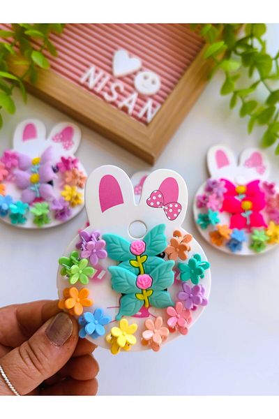 Nisankids Butterfly Figured Floral Set (10 Pieces of Small Peg Buckles - 2 Pieces of Collet Buckles)