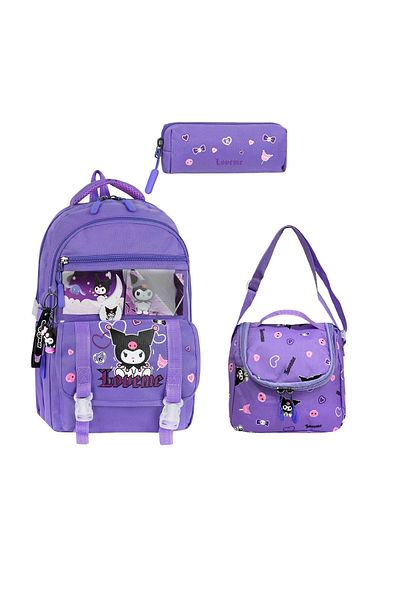 Çanta Sepetim Kuromi Feeding Primary School Backpack with Pen Holder