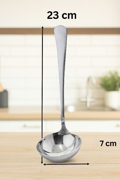 TARIK HOME Stainless Steel Tableware with Ergonomic Handle, Soup Ladle, 1 Piece