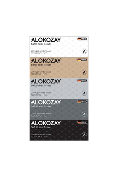 Alokozay Soft Facial Tissues - 200 Sheets X 2 Ply - Pack of 5 Boxes