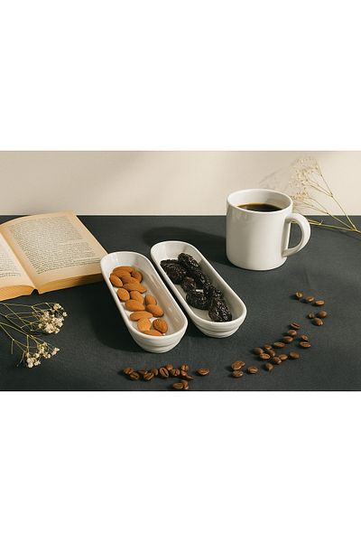 Minole Handmade Ceramic Breakfast and Snack Bowl - 2 Piece Set - Decorative Bowl and Tableware Serving Set
