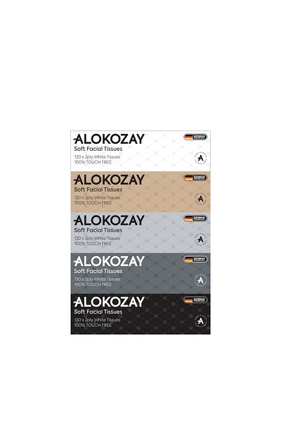 Alokozay Soft Facial Tissues - 130 Sheets X 2 Ply - Pack of 5 Boxes