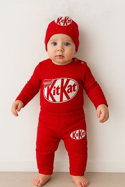 Aa Bebek Kit Unisex 3-Piece Set with Printed Hat