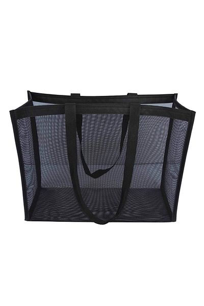 Vi Caro Sandproof Mesh Beach Bag Μαύρη – Μεγάλος Όγκος Γυναικεία Καλοκαιρινή Θαλασσινή Τσάντα