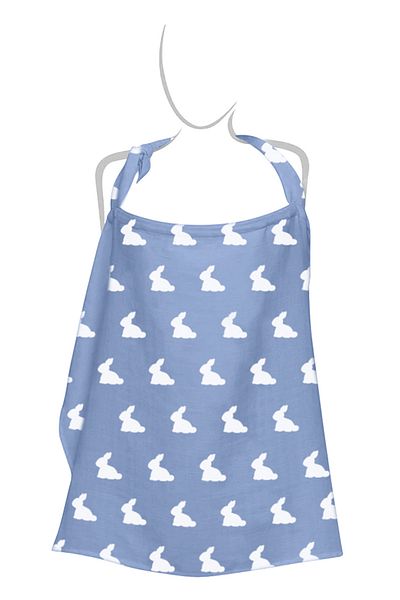 DEUX LAPINS Mono Lapin Royal Blue Muslin Baby Breastfeeding Bib