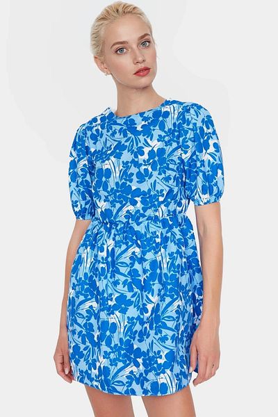 PayBuy Floral Print Mini Dress Crew Neck Short Sleeve Casual Summer Stylish Look Perfect Fit