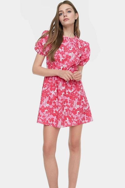 PayBuy Floral Print Mini Dress Crew Neck Short Sleeve Casual Summer Stylish Look Perfect Fit