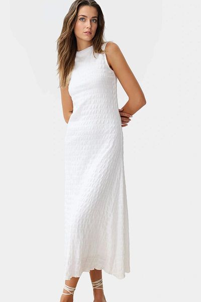 PayBuy Maxi a Line Crew Neck Knitted Dress Lightweight Summer Casual Distinguished Material Special Design Modern Style