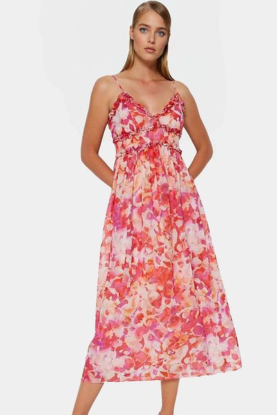 PayBuy Chiffon Maxi Dress Floral Pattern Lined Summer Premium Quality Comfortable Cut Quality Craftsmanship