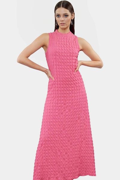 PayBuy Maxi a Line Crew Neck Knitted Dress Lightweight Summer Casual Distinguished Material Special Design Modern Style