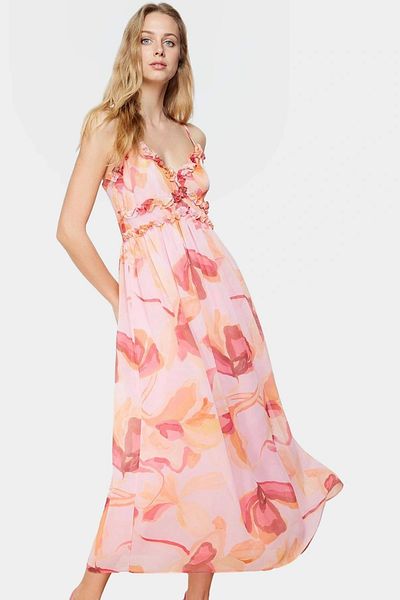 PayBuy Chiffon Maxi Dress Floral Pattern Lined Summer Premium Quality Comfortable Cut Quality Craftsmanship