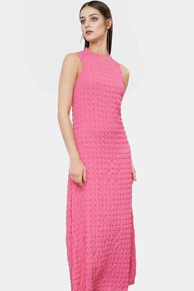 PayBuy Maxi a Line Crew Neck Knitted Dress Lightweight Summer Casual Distinguished Material Special Design Modern Style