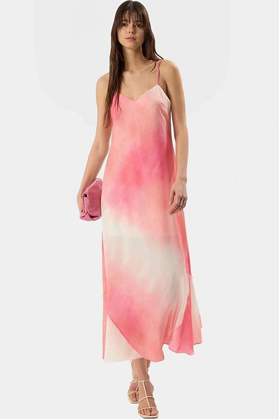 PayBuy Maxi Multi Floral Print A-Line Satin Dress Premium Quality Zarifane Design for Summer Season