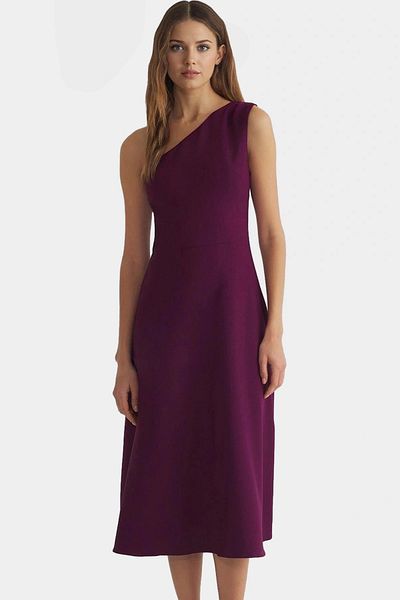 PayBuy Chic Midi Woven Dress One Shoulder Summer Skater Mold Zarifane Design Durable Material