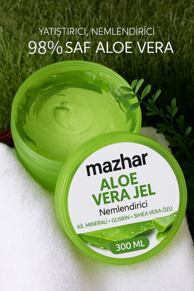 mazhar Aloe Vera Yoğun Ekstreli Nemlendirici Jel 300 ml Büyük Boy
