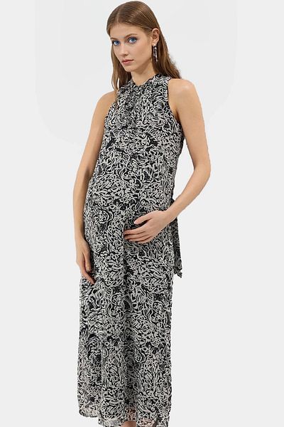 PayBuy Chiffon Maxi Dress Abstract Pattern Comfortable Fit Summer Daily Professional Look for Use