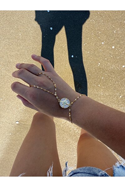 LUSORA ACCESORY Kadın Altın Renkli Pusula Figürlü Şahmeran Bileklik – Zarif v...