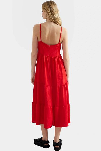 PayBuy Women Midi Length Skater Dress Polyester Woven Fabric Casual Style Premium Quality