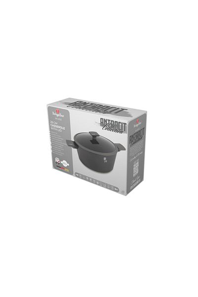 Berlinger Haus Pot With Lid, 28 Cm, 6.1 Liters Anthracite Collection Bh 8132