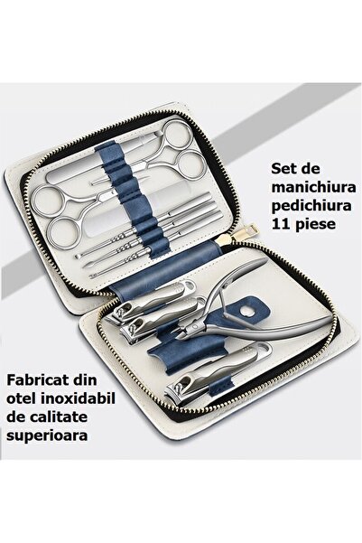 ESensio Manicure And Pedicure Set 11 Pieces In One, Inox, Compact Design