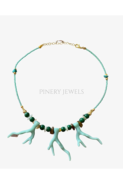 Pinery Jewels قلادة نسائية صيفية مطرزة بالقرن - تصميم عصري وأنيق