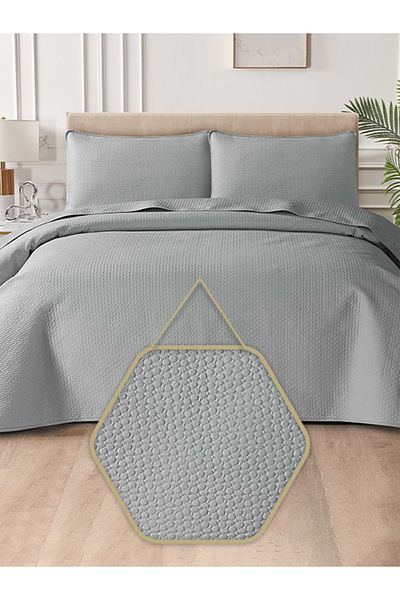 Bee Home Bed and Bath Button Bloom | 3 Pieces King Quilt Set - 270 X 234 Cm