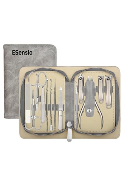 ESensio Manicure And Pedicure Kit , 13-pieces Set, Cover Box, Marble, All In One