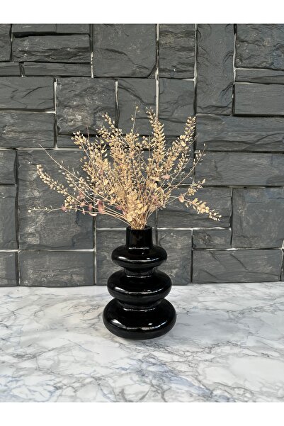 ERGİNCİ HOME Bohem Tarz SİYAH Iskandinav Orta Boy Twist Vazo Hediyelik Pinter...