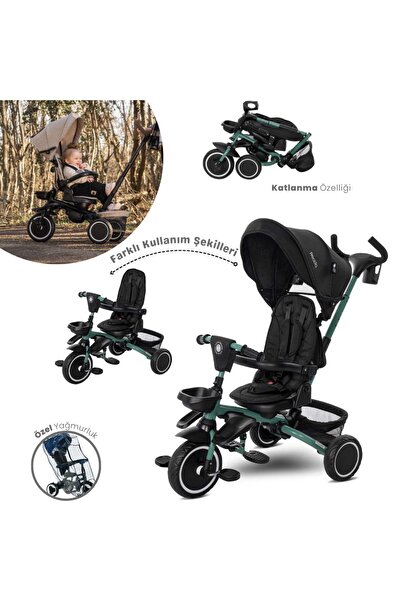 LORELLİ Lorelli Freccia Katlanabilir Çift Yönlü Üç Tekerlekli Bisiklet -Black Green