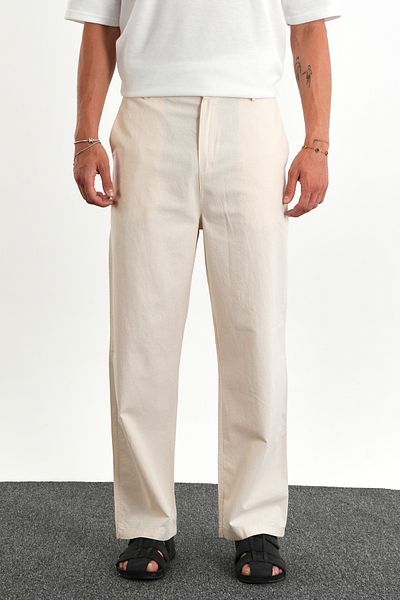 Redline Ανδρικό παντελόνι Sarto Arched Elastic Comfortable Fit Νέας σεζόν εκρού