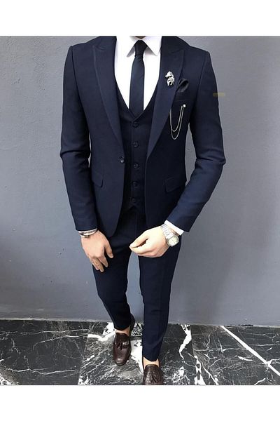 Ayber Men's Collection Sötétkék férfi öltöny