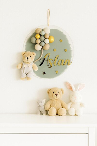 Bonika İstediğiniz İsmi Yazıyoruz - Bubble Ayıcıklı Pleksi Kapı Süsü