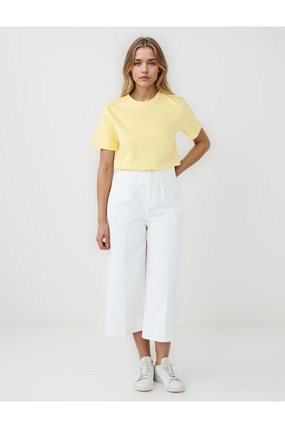 Jimmy Key Yellow 100% Cotton Crew Neck Short Sleeve Knitted T-Shirt